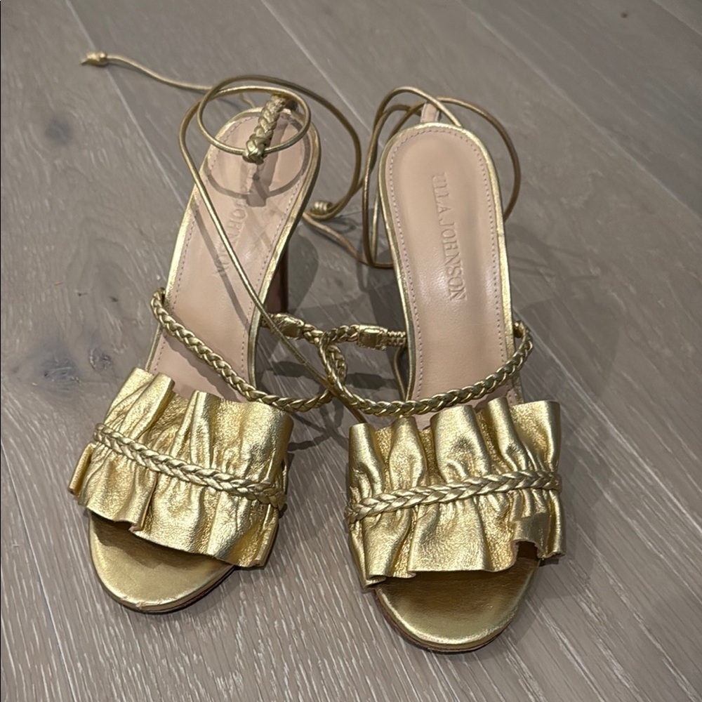 Ulla Johnson Gold Braided Sandals sz 7 - Picture 3 of 8